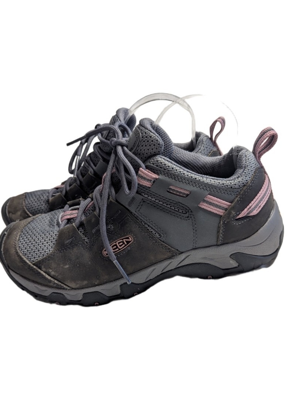 KEEN Shoes Steens Vent Low Hiking Trail Women Waterproof Gray Pink Size 10